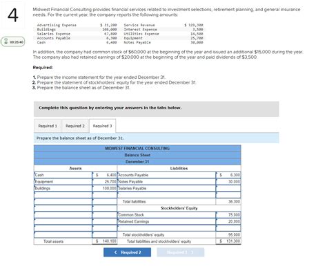 Solved Midwest Financial Consulting Provides Financial Services