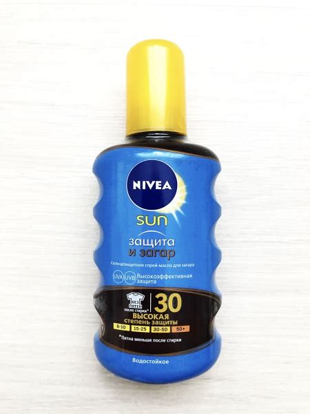 Солнцезащитное спрей-масло NIVEA SUN защита и загар SPF 30 | отзывы