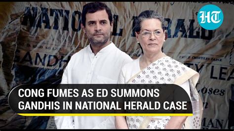 Ed Summons Sonia And Rahul Gandhi In National Herald Case Congress Sees Red Youtube