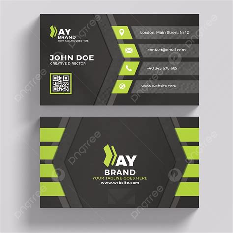 Modern Green And Black Business Card Template Download On Pngtree