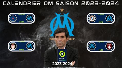 Calendrier Marseille Ligue 1 Saison 2023 2024 YouTube