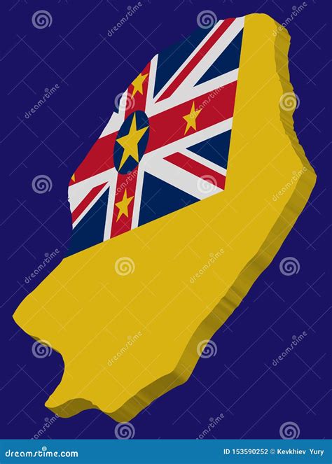 Flag Of Niue From Brush Strokes And Blank Map Niue High Quality Map Of