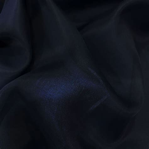 Ink Blue Silk Organza Fabric — Tissus En Ligne