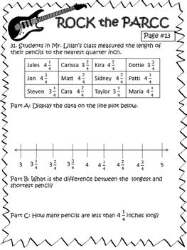 Parcc Njsla Like Test Prep Th Grade Math Set By The Resource Place