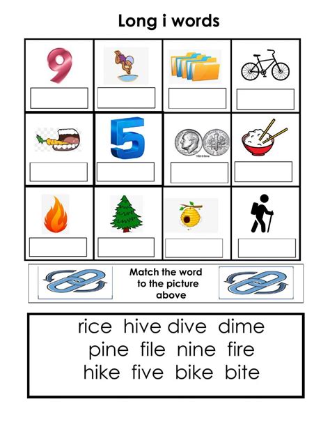 Long I Word Box Worksheet Long I Words Blends Worksheets Long Vowels