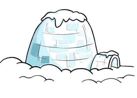 Igloo Hut Cartoon Gelo PNG Iglu Desenho Animado Iglu Feito De