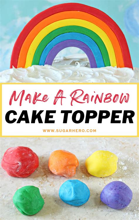 How To Make A Fondant Rainbow Cake Topper Sugarhero