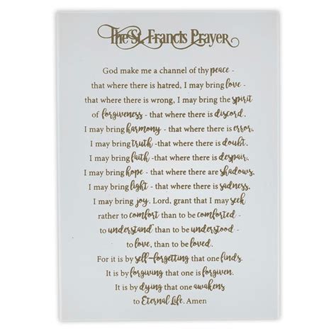 St Francis Prayer Plaque Recovery Mint