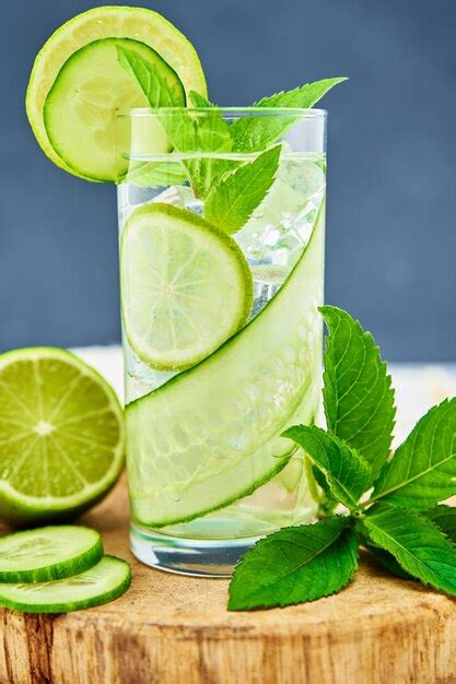 Premium Photo Cucumber Lime And Mint Lemonade Refresment Summer Drink