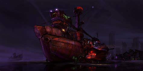 Wallpaper Night Apocalyptic Fallout Midnight Ghost Ship