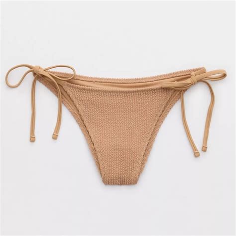 Aerie Swim Nwt Aerie Shimmer Crinkle Cheekiest String Tie Bikini Bottoms Poshmark