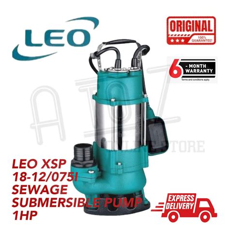 LEO XSP 18 12 0 75I SEWAGE SUBMERSIBLE PUMP 1HP 220V 300L Min 0 75kw