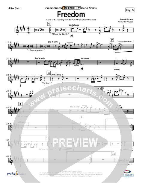 Freedom Alto Sax Sheet Music Pdf Darrell Evans Praisecharts