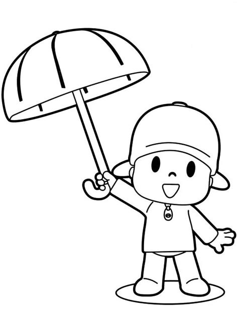 Pocoyo Con L Ombrello Da Colorare Disegni Da Colorare