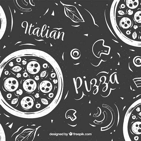 Pizza Vector Black And White