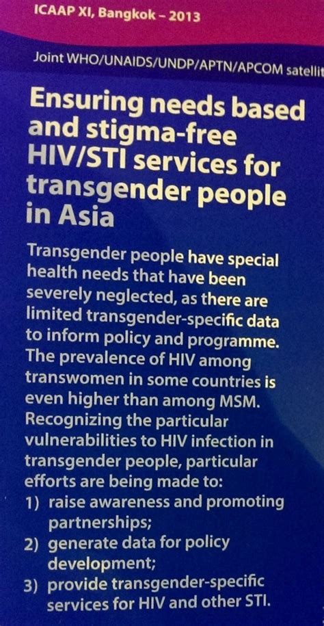 Singaporean Transgender Sex Workers Represented At The International Congress On Aids Asia