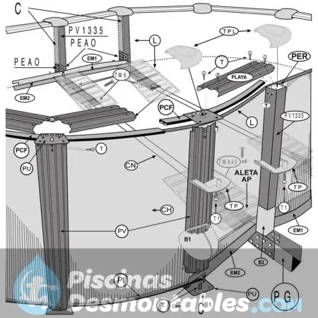 Repuestos Piscinas Ovaladas Imitaci N Piedra Con Sistema Omegas De