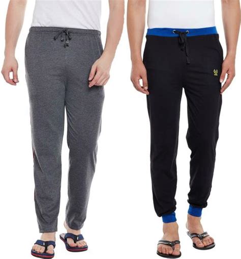 Buy Vimal Jonney Men Multicolor Solid Cotton Blend Track Pants Pack Of