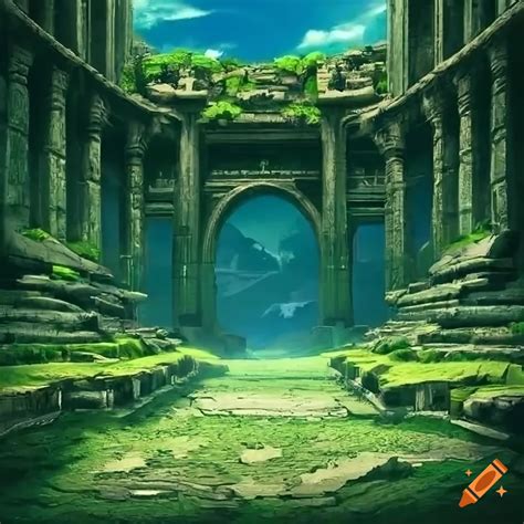 Anime Scenery Of Ancient Ruins On Craiyon