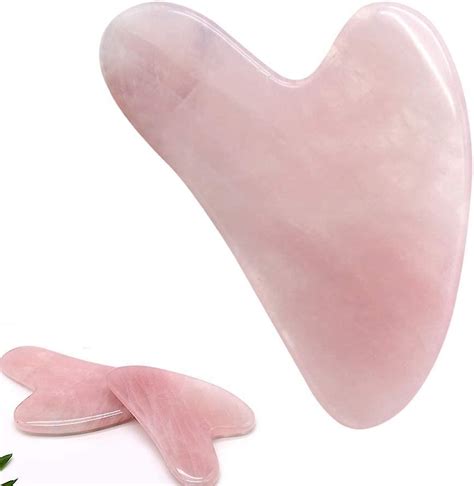 Gua Sha Scraping Massage Tool Crystal Rose Quartz Guasha Board Therapy 爆買い新作