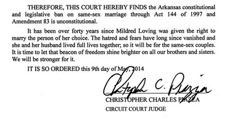 Arkansas Federal Judge Rules State Ban On Marriage Equality Is