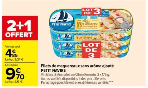 Offre Filets De Maquereaux Sans Ar Me Ajout Petit Navire Chez Carrefour