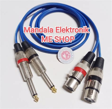 Jual Kabel Jack Akai Mono Ts 6 5mm To Dual Xlr Female 3pin L R 2 Meter