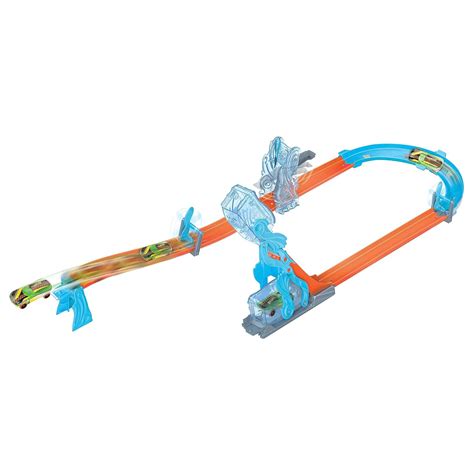 Buy Hot Wheels Track Set Blue Deluxe Track Builder Pack With Wind Themed Accessories In
