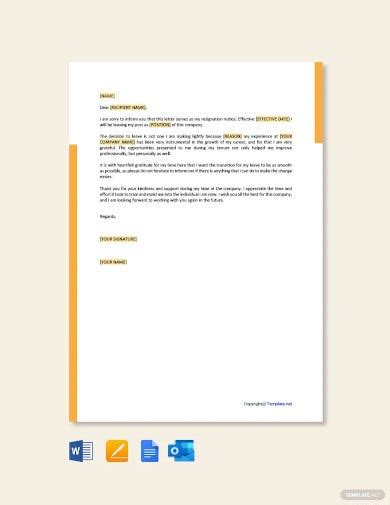 47 Resignation Letter Templates Free Word Excel Pdf Ipages