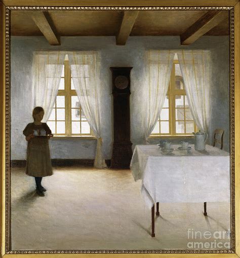 An Interior With A Young Girl Serving Tea 1901 Painting By Peter