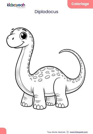 Coloriage De Diplodocus Pdf Pour Enfants Passionnés