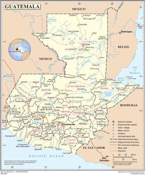 Mapa Político de Guatemala 2004 Tamaño completo