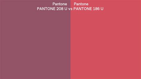 Pantone 208 U Vs Pantone 186 U Side By Side Comparison