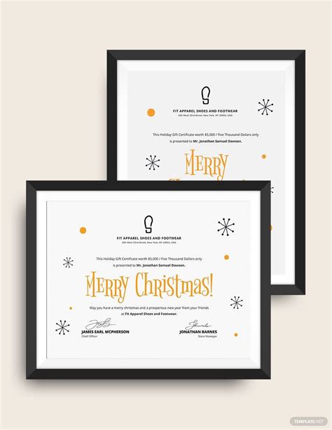 Editable Christmas Gift Certificate Template in Illustrator, PSD, Pages ...