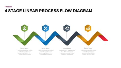 4 Steps Linear Process Flow Diagram For Powerpoint Slidebazaar