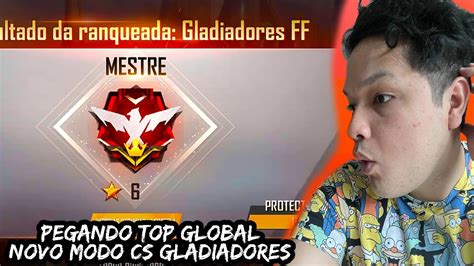 NOVO MODO RANQUEADA GLADIADORES FF TOP GLOBAL PEGANDO MESTRE FREE