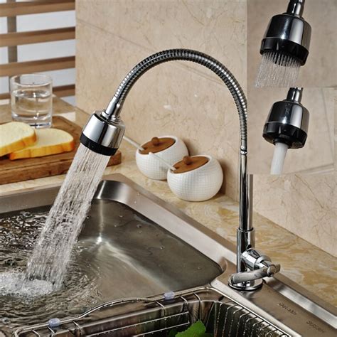 Deck Mount Single Handle Flexible Hose Dual Sprayer Nozzle Kitchen