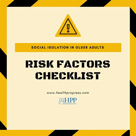 social isolation risk factors checklist  hpp resource centerthe