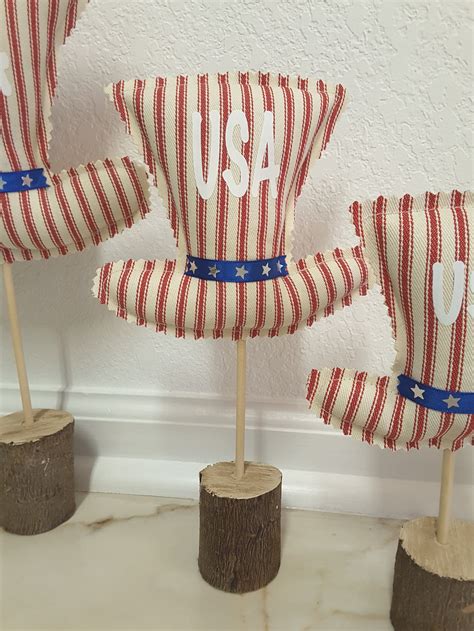 Uncle Sam Hat Wooden Stand Tiered Tray Patriotic Decor Uncle Etsy