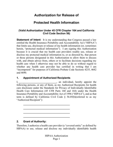 Hipaa Authorization