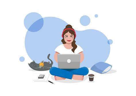 Girl With Laptop Vector Art, Icons, and Graphics for Free Download