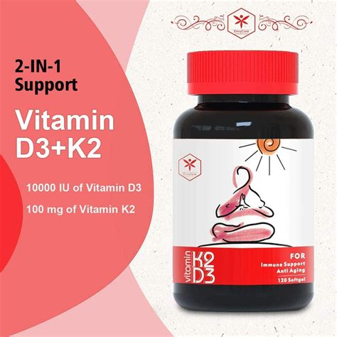 D3 K2 Vitamin 10000 Iu Of Vitamin D3 And 100 Mcg Of Vitamin K2 Mk7 120