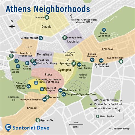 Maps of athens hotels neighborhoods attractions airport metro ferry ...