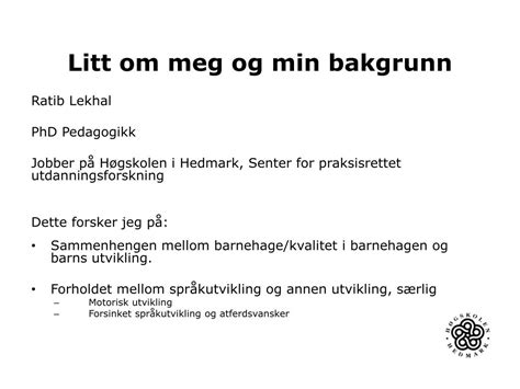 PPT Barns språkutvikling og språkarbeid i barnehagen PowerPoint