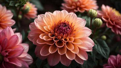 Premium AI Image | Macro photography of a stunning dahlia flower bloom