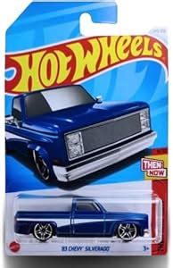 Amazon Hot Wheels 83 Chevy Silverado Blue Then And Now 9 10 Toys Games