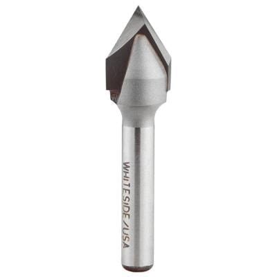 Whiteside 1550 60 V Groove CNC Router Bit 1 4 SH 1 2 D X 7 16 P X 2