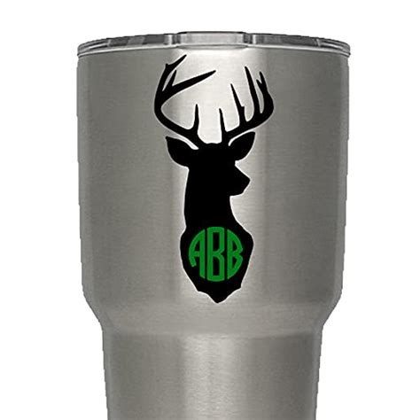 Whitetail Buck Your 2 Or 3 Initials Monogram Decal For Yeti