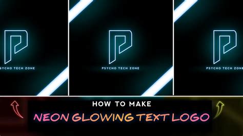 How To Make Neon Glowing Text Logo Create Logo In Pixellab Psycho