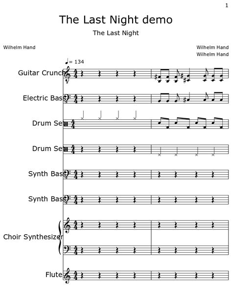 The Last Night demo - Sheet music for Guitar Crunch, Electric Bass ...